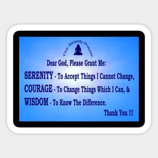 The Serenity Prayer Wall art with Scattering Blue Background Sticker